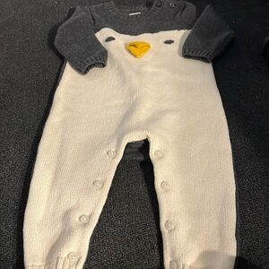 Gap Penguin with 3d nose footless bodysuit. Sweater material. 3/6 mo guc safe.